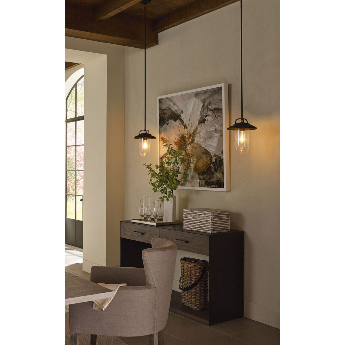 Beaufort 1 Light 10 inch Textured Black Outdoor Hanging Lantern